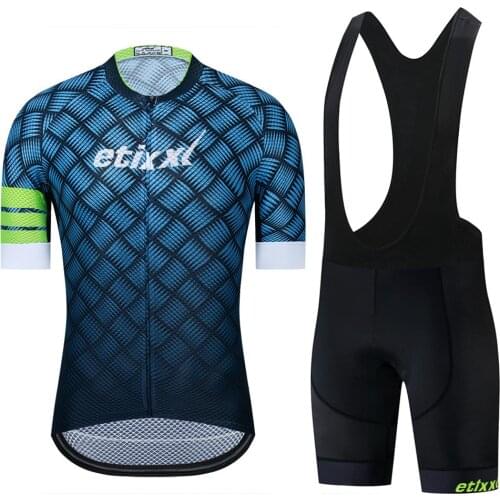2021 Summer ETIXXL New Cycling Jersey Short Sleeve Set Maillot Ropa Ciclismo Uniformes Quick-dry Bike Clothing MTB Cycle Clothes