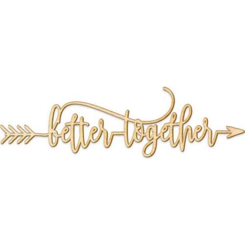 Better Together Arrow Wood Sign, Better Together Home Decor Wall Art Unfinished