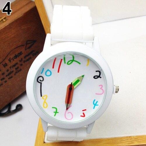 Fashion Unisex Student Wristwatch Silicone Strap Analog Quartz Wrist Watch Xmas Children Brand Girls Boy Luxury Sport Clock