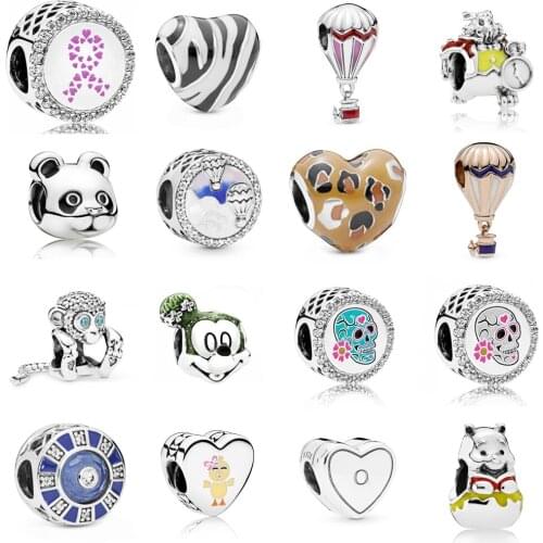 NEW 2021 100% 925 Sterling Silver Bear Monkey Charm Pendant Fit DIY Original Bracelet Fshion Jewelry Gift