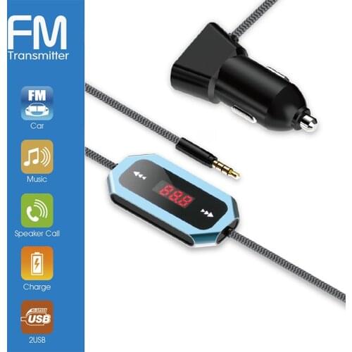 New Dual USB Charger FM Transmitter Car Stereo Hands-free Call Audio Music Player LED Display