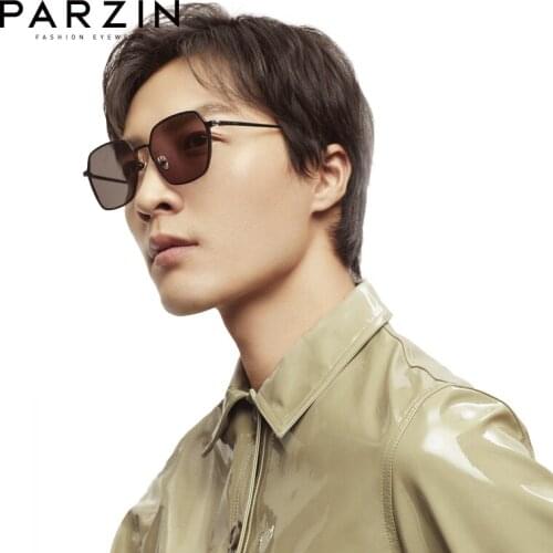PARZIN Nylon Polarized Sunglasses for Men Vintage Square Magnesium Aluminum Sun Glasses Fishing Travel UV400 Goggles 8298