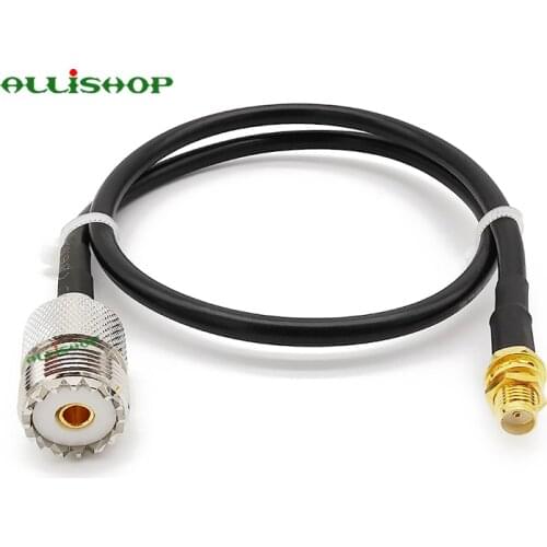 SMA Female to UHF SO239 Female RG58 Extension Cord Cable for Ham Radio UHF SO-239 Jack to SMA Female Adapter 1/3/6/9/12/15M