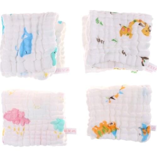 Muslin Baby Towel Newborns 6 Layers Gauze Boys Girl Cotton Bath Saliva Feeding Slobber Towel Kids Handkerchief 27x27cm 30x30cm