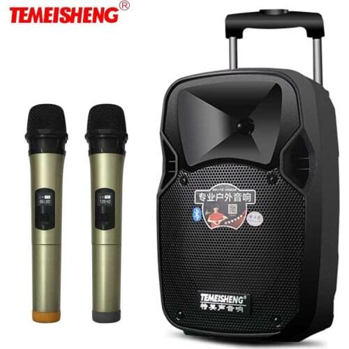 TEMEISHENG Lever 30W High Power Portable Loudspeaker Bluetooth Speaker Support UH Wirelss Microphone Outdoor Speaker MP3 Player