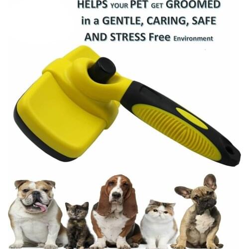 New Self Cleaning Dog Cat Slicker Brush Grooming Brush Comb Shedding Tool Hair Fur
