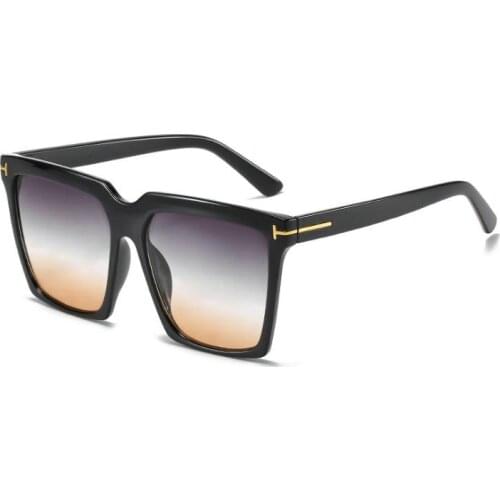 Vintage Brand Designer Square Oversized Sunglasses Women Men Transparent Gradient Sun Glasses Big Frame Eyewear UV400