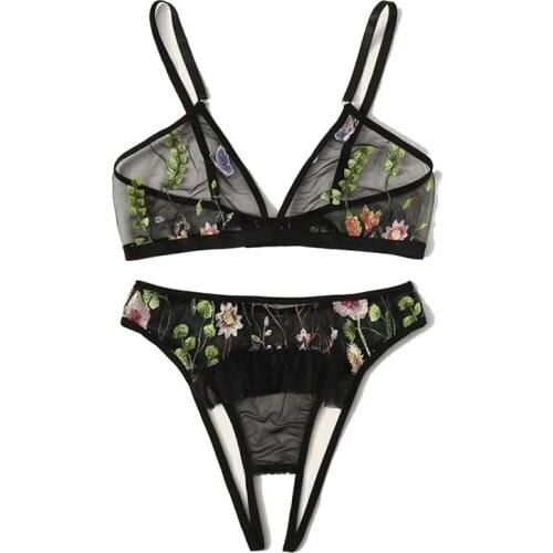 Top Fashion New Sexy Lace Underwear Package Embroidered Three-Point European And American Sexy Underwear