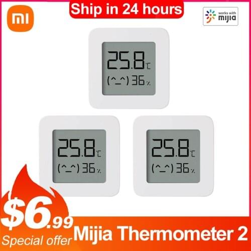Xiaomi Mijia Smart Thermometer 2 Bluetooth Temperatur Feuchtigkeit Sensor LCD Digital Hygrometer Feuchtigkeit Meter arbeit mit