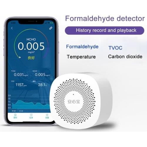 Air Quality Tester Phone APP Monitor Formaldehyde TVOC Carbon Dioxide CO2 Temperature Monitor Detector High Sensitive