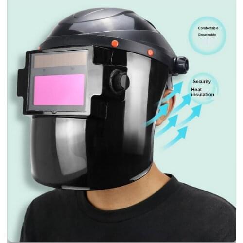 Burned Welder Protective Mask Automatic Dimming Head Wearing Full Face Argon Arc Welding Special Mask Welding Cap