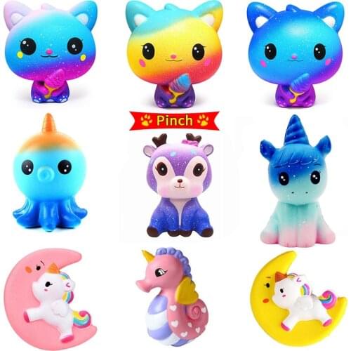Animal Antistress Squeeze Toys Pu Simulation Cartoon Cat Panda Stress Stretch Adult Toy Kids Party Birthday Festival Gifts