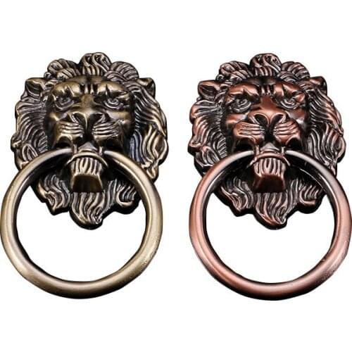 1pc Antique Small chinese door handle Lion Door knocker High quality Zinc alloy Cabinet drawer Knob Ring pull Furniture Hardware