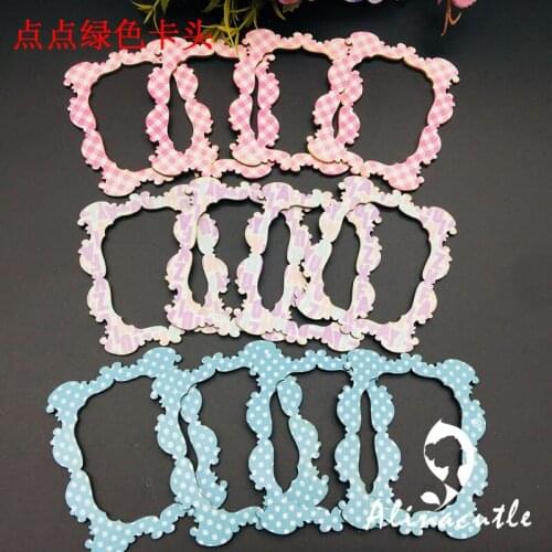 12pc wooden Photo Frame Natural laser Wood Chip Embellishments Scrapbooking Crafts Handmade card Art Album Alinacraft