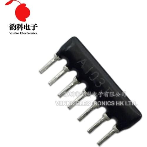 20pcs DIP exclusion Network Resistor array 7pin 470 680 1K 2K 2.2K 3.3K 4.7K 5.1K 6.8K 10K 20K 33K 47K 100K 220K ohm