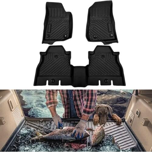 3-Piece Cargo Floor Liners Mats All Weather For Jeep Wrangler JL 2019 2020 Four Doors
