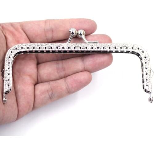30PCS 12.5cm Rectangle Embossed Metal Purse Frames Kiss Clasps Clutch Buckle Handbag Handle Luggage Bag Hardware Accessories