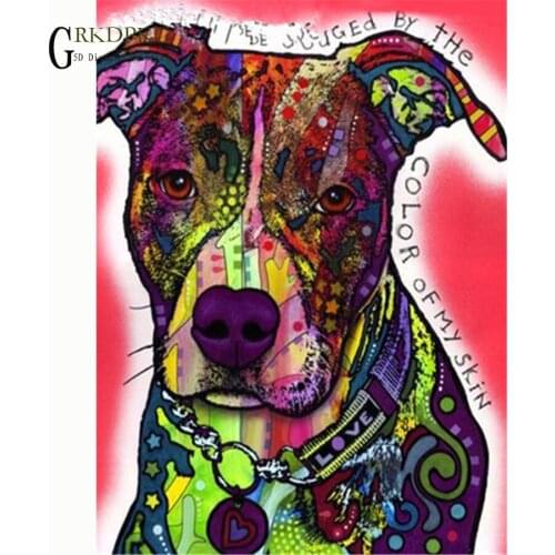 5d DIY Diamond EmbroideryDog art doodle Diamond Painting Cross Stitch Full Square Rhinestone Mosaic Unfinished Home Decoration