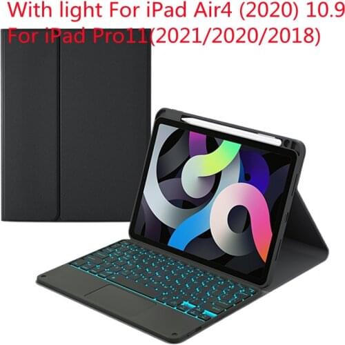 Wireless Bluetooth Tablet Keyboard For iPad Pro 11 inches ipad air 4 Case Pen slot Touch Bluetooth Keyboard protective Cover