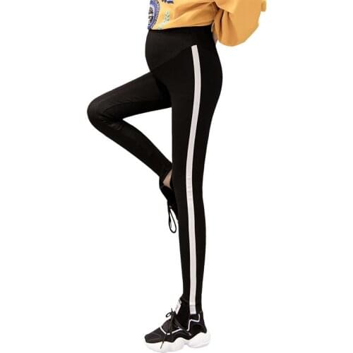 Maternity Belly Pants High Waist Casual Pencil Pants Pregnant Woman Skinny Yoga Leggings Pregnancy Elastic Clothes Black Gray