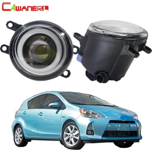 Cawanerl For Toyota Prius Plus C V 2011-2015 Car H11 LED Bulb Fog Light Angel Eye DRL Daytime Running Light 3000LM 12V 2 Pieces