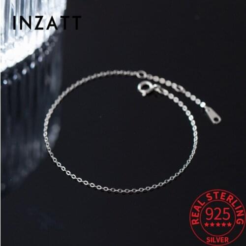 INZATT Real 925 Sterling Silver 14K Gold Chain Minimalist Bracelet For Women Classic Fine Jewelry Accessories Drop Shipping
