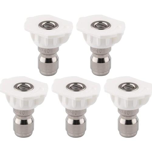 CS-1040 40-Degree Spray Tips with 1/4 Inch Quick Connect Fitting, 4.0 Orifice and Pressure Washer Rated 6200 PSI, 5-Pack
