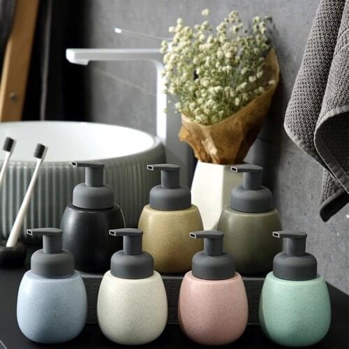 Nordic Style Ceramics Emulsion Portable Solid Color Liquid Soap Dispensers Home Hotel Bathroom Decorations Accessories