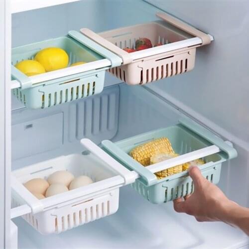 Refrigerator Drawer Fridge Organizer Shelf Storage kitchen Storage Rack Food Fruit Snack Container Holder Telescopic