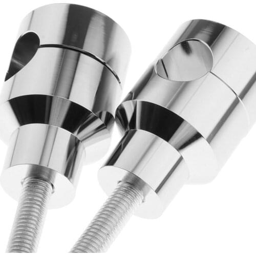 Chrome Aluminum 1" Handlebar Bar Risers Clamps Mount For Harley