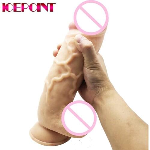 ICEPOINT 29.5*7cm Giant Huge Dildo Super Big Dick with Suction Cup Anal Butt Plug Large Dong Realistic Penis Sex Toys for Woman