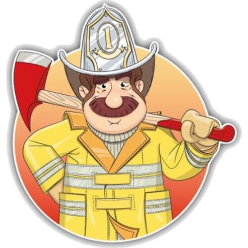 Creative Fireman Funny Car Styling Car-Stickers Decals Cover Scratches for Bumper Bodywork Windshield Suv Decoration Kk13*12cm