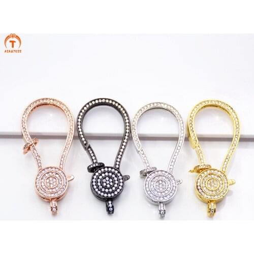 ASA&TESS CZ Micro Pave Large Lobster Claw Clasp 25x50mm cubic zircon charm finding CZ Pave Clasp