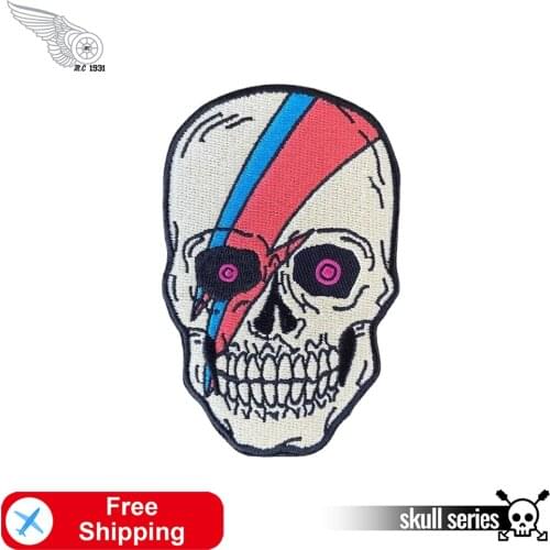 Laser Skull Embroidery Patch Custom DIY Skeleton Cool Badges Punk Biker Iron on Patch for Clothes Jackets Rock Accessories