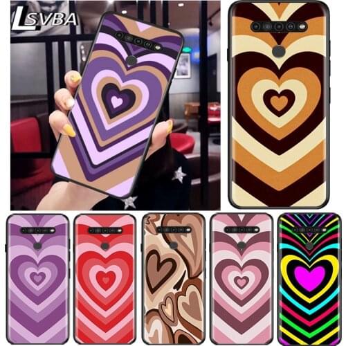 Love Coffee Heart for LG G8 G8S G8X V30 V35 V40 V50 V60 ThinQ Q60 K40 K50 K30 K41 K51 K61 K71 K92 Black Phone Case