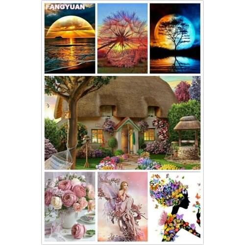 Moon Female Diy 5D Diamond Art Painting Accessories House Full Drill Diamond Embroidery Mosaic Cross Stitch Kit Room Home Decor