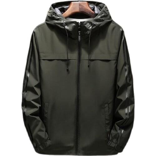 Mens Spring Autumn Jacket Mens Hooded Solid Color Windbreaker Sports Jackets Fashion Street Casual Outdoor Wearable coat