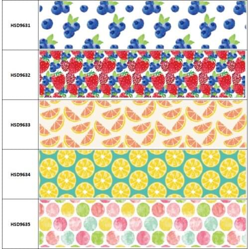 10yard New Arrival Food Fruit Strawberry Dot Printed Grosgrain Ribbon Accessory Hairbow Headwear Decoration DIY OEM 38MM 75MM