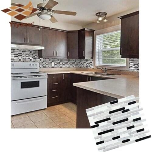 Self Adhesive Mosaic Tile 3D Wall decal Sticker DIY Kitchen Bathroom Home Decor Vinyl Peel and stick Space Grey Marble