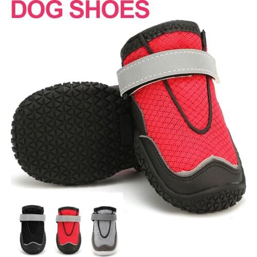 Mesh Dog Shoes Spring Autumn Breathable Non-slip Soft Sole Pet Dogs Sneakers For Small Medium Big Dogs German Shepherd Boots