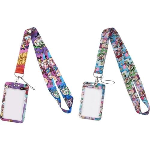 JF426 Cartoon Anime Best Friend Lanyard Card Holder Student Hanging Neck Cell Phone Lanyard Badge Subway Access Card Holder