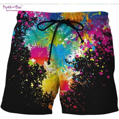 Summer Mans Beach Shorts Water Sport Pant Paint Print Leisure Surfing Board Shorts High Quality Oversized Holiday Surf Swimwear