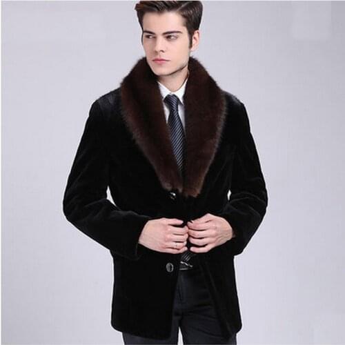 2021 thickened warm mens imitation mink coat mens whole mink mink boys' fur business imitation fur coat
