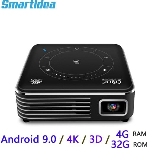 Smartldea P11 Pocket 4K 3D Projector android9.0 2.4G 5G wifi Bluetooth5.0 home proyector 4G RAM 32G ROM option video game beamer