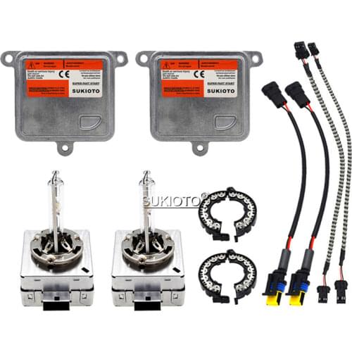 SUKIOTO 1 Set Metal Claw 55W D1S 5000K Xenon Headlight Kit D1S D1R Car Light Ballast 55W D3S 6000K 4300K 8000K Auto Lamp Kit