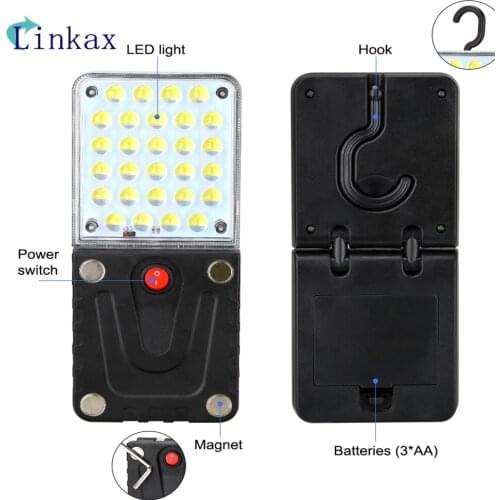 28 SMD LED Work Light Spotlight Portable Magnetic Work Light Inspection Lamp Swivel Hook Hanging Camping Lantern For Outdoor