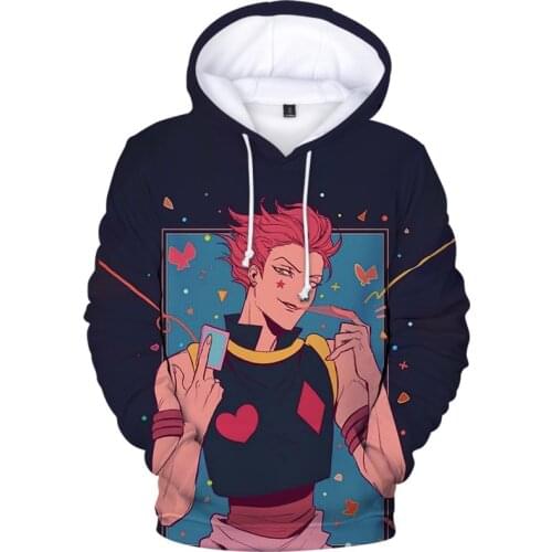 3D Hisoka Hoodies Men Sweatshirts Women Streetwear Fashion Anime Hip Hop Hooded Casual Boys Girls Hunter X Hunter Pullovers Tops