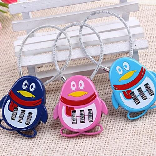 Outdoor travel goods small cute penguins combination lock metal small padlock luggage lock wardrobe lock wholesale