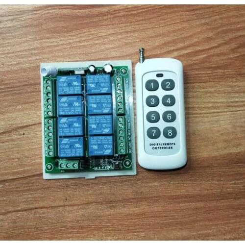 Universal DC 12V 8 channel RF Wireless radio Remote Control system Receiver + Transmitter rf relay 10A switch