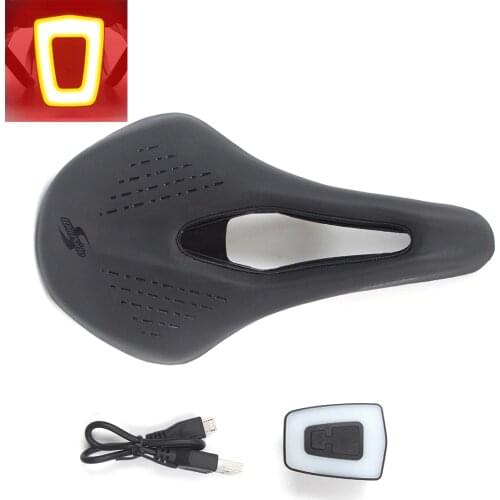 WILDSIDE Bike Saddle Light Ergonomic Bicycle Saddles with Chargeable Cushion Shockproof Breathable Soft Road MTB Cycling Parts
